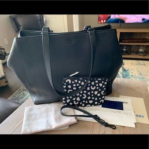 LIKE NEW DAGNE DOVER ALLYN TOTE LEATHER ONYX COLOR